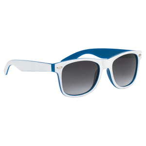 Two-Tone Malibu Sunglasses - Blue With White