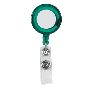 Retractable Badge Holder With Laminated Label - Sage