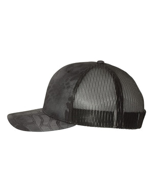 Richardson 112P Patterned Snapback Trucker Cap - Kryptek Typhon With Black