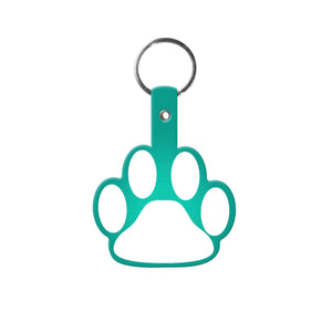 Paw Flexible Key Tag - Translucent Aqua Blue