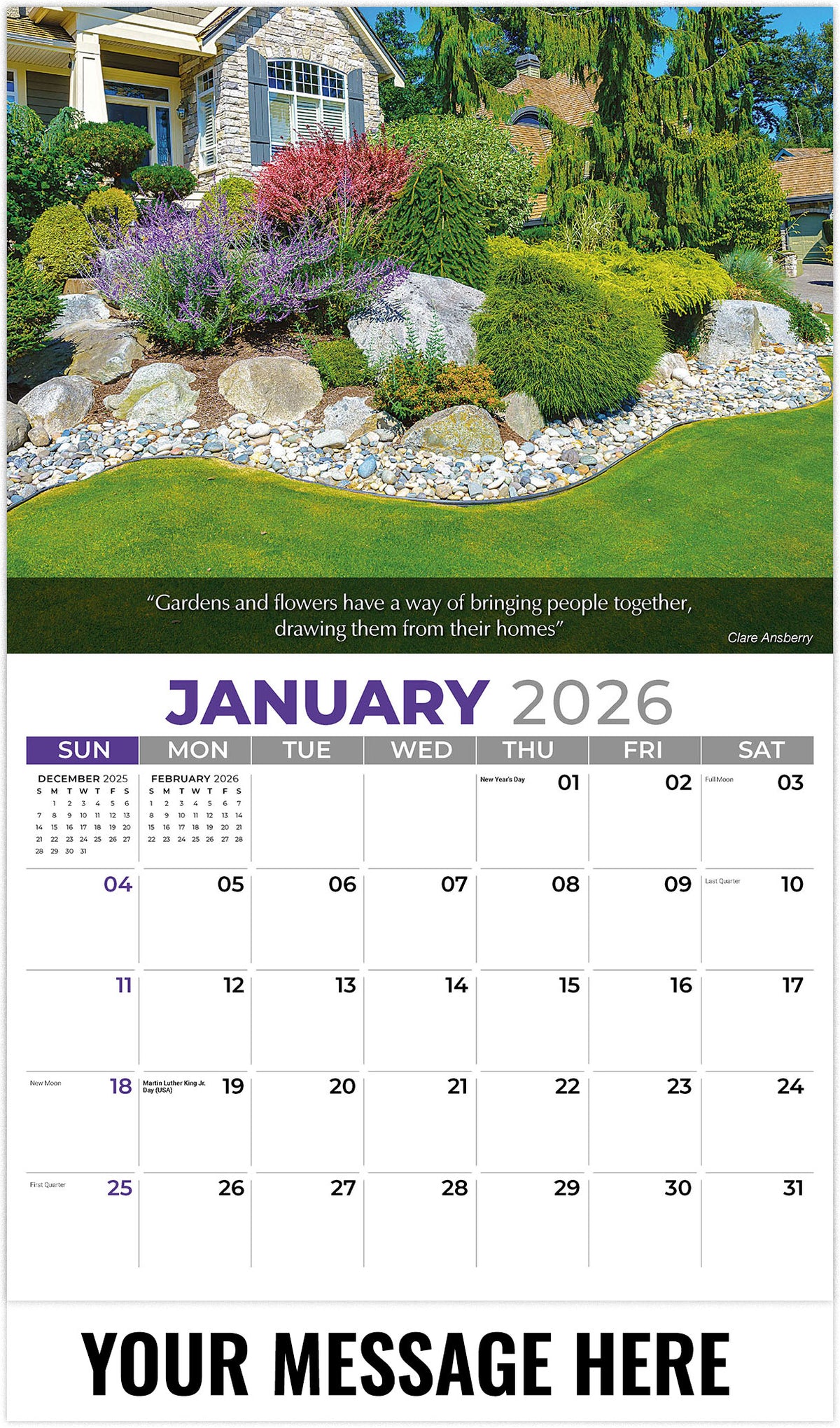 Flowers and Gardens - 2026 Promotional Calendar