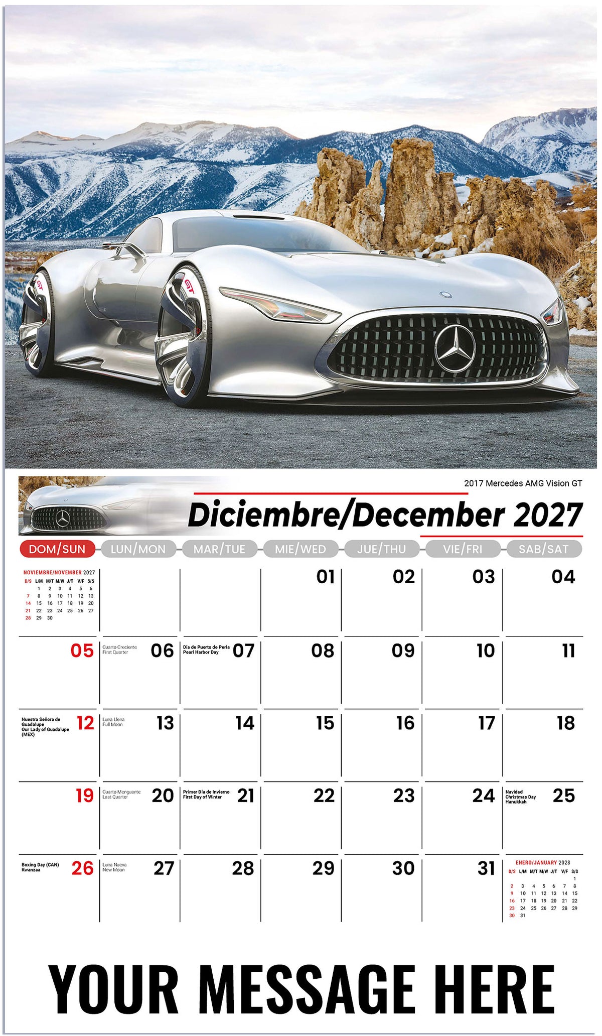 Exotic Cars (Bilingual) - 2027 Promotional Calendar