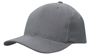 6 Panel Brushed Heavy Cotton Cap with Plastic Strap - Custom Embroidered - HP_4141 - Charcoal