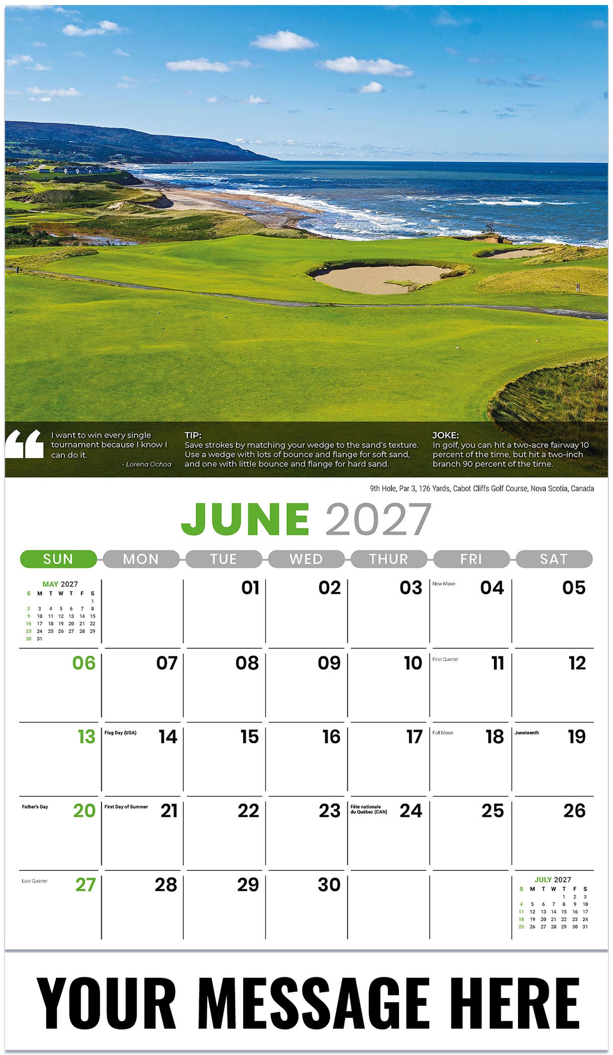 Golf Tips - 2027 Promotional Calendar