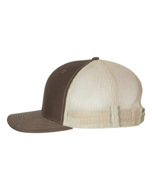 Richardson 112 Adjustable Snapback Trucker Cap - Brown With Khaki