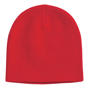 Knit Beanie Cap - Red