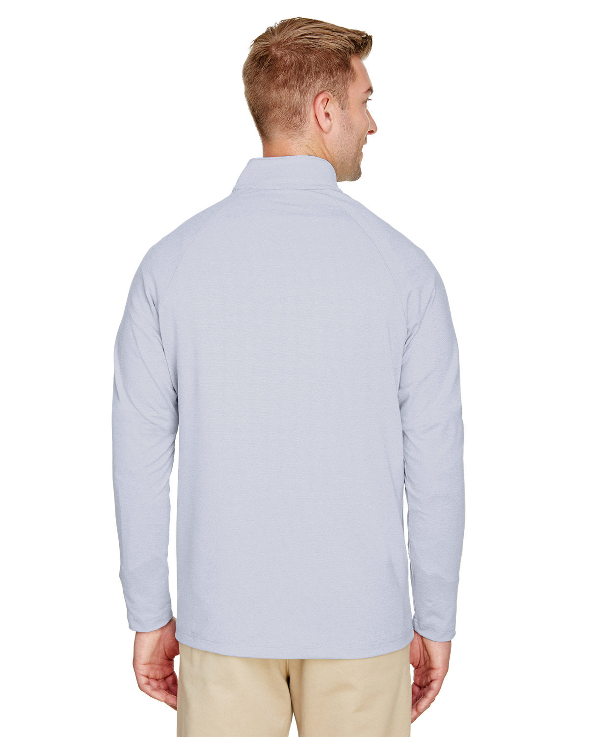 Devon & Jones CrownLux Performance® Men's Clubhouse Micro-Stripe Quarter-Zip - Back