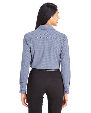 Devon & Jones CrownLux Performance® Ladies' Tonal Mini Check Woven Shirt - Back