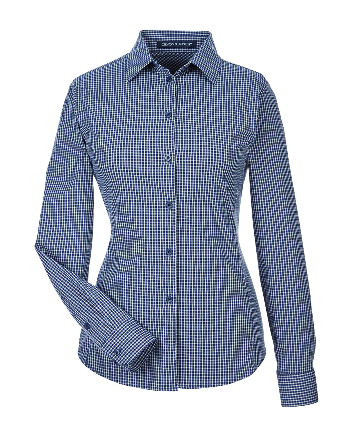 Devon & Jones CrownLux Performance® Ladies' Tonal Mini Check Woven Shirt