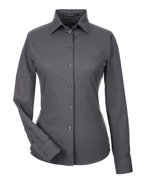 Devon & Jones CrownLux Performance® Ladies' Tonal Mini Check Woven Shirt
