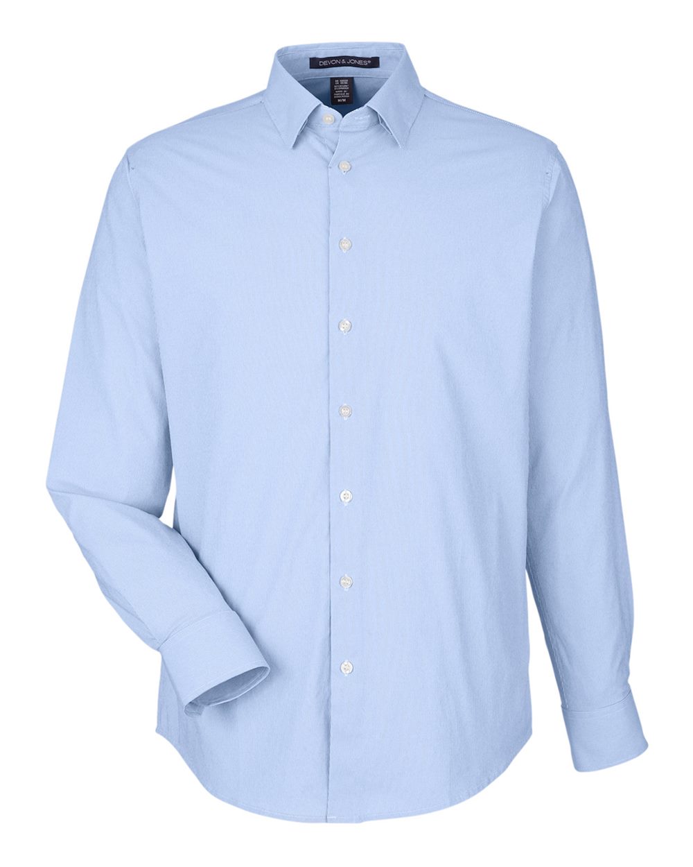 Devon & Jones CrownLux Performance® Men's Microstripe Shirt - French Blue/ White