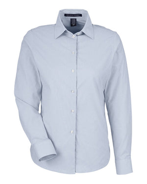 Devon & Jones CrownLux Performance® Ladies' Microstripe Shirt - Navy/ White
