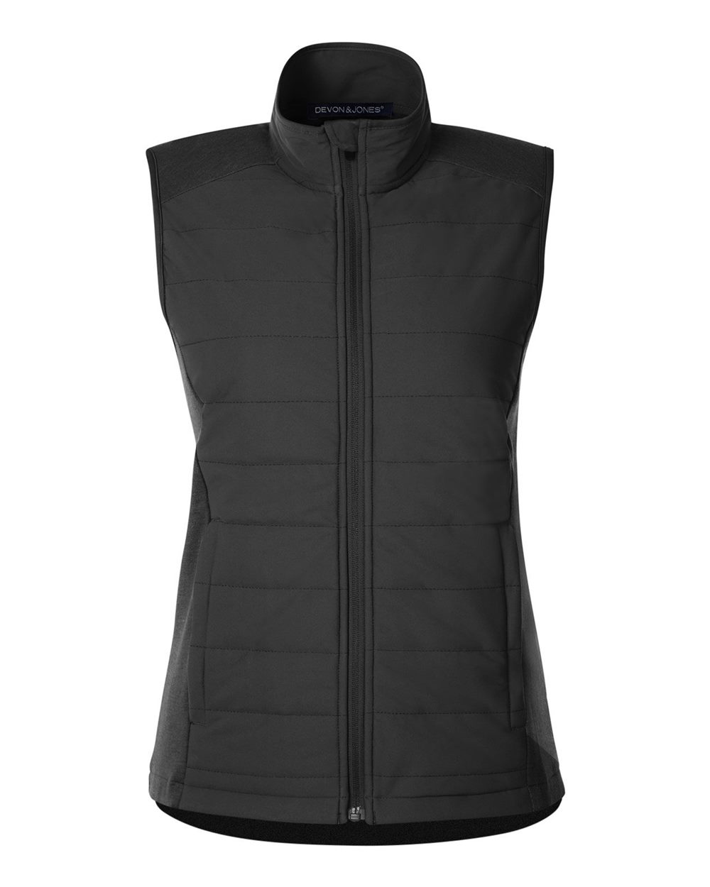 Devon & Jones New Classics® Ladies' Charleston Hybrid Vest - Black/ Melange Black