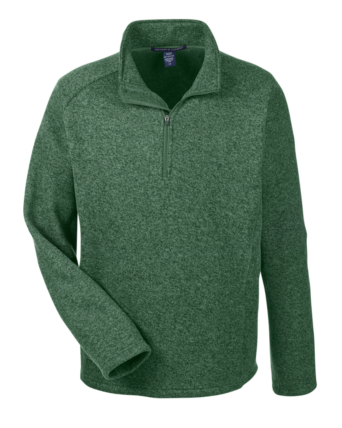 Devon & Jones Adult Bristol Sweater Fleece Quarter-Zip - Forest Heather