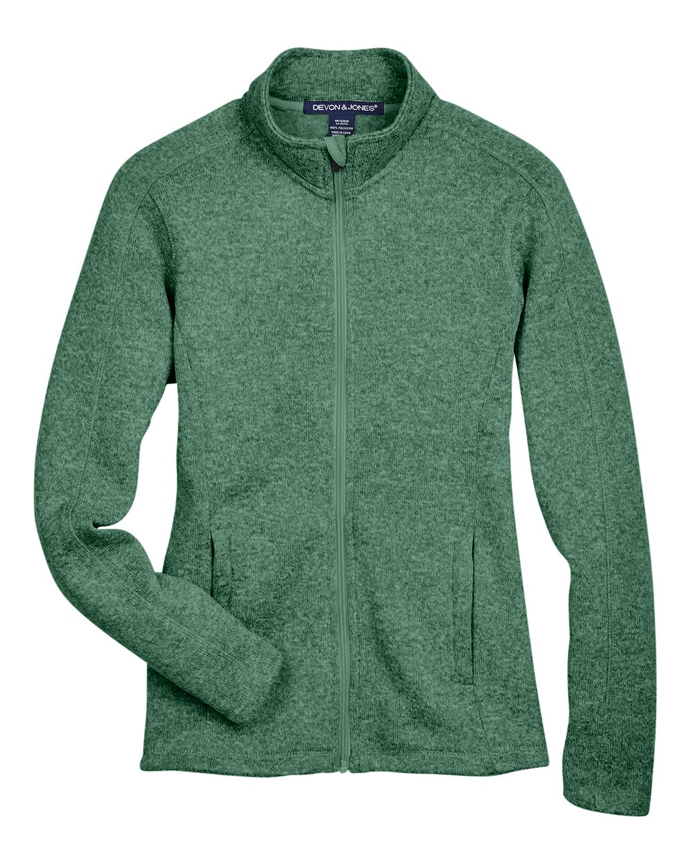 Devon & Jones Ladies' Bristol Full-Zip Sweater Fleece Jacket - Forest Heather