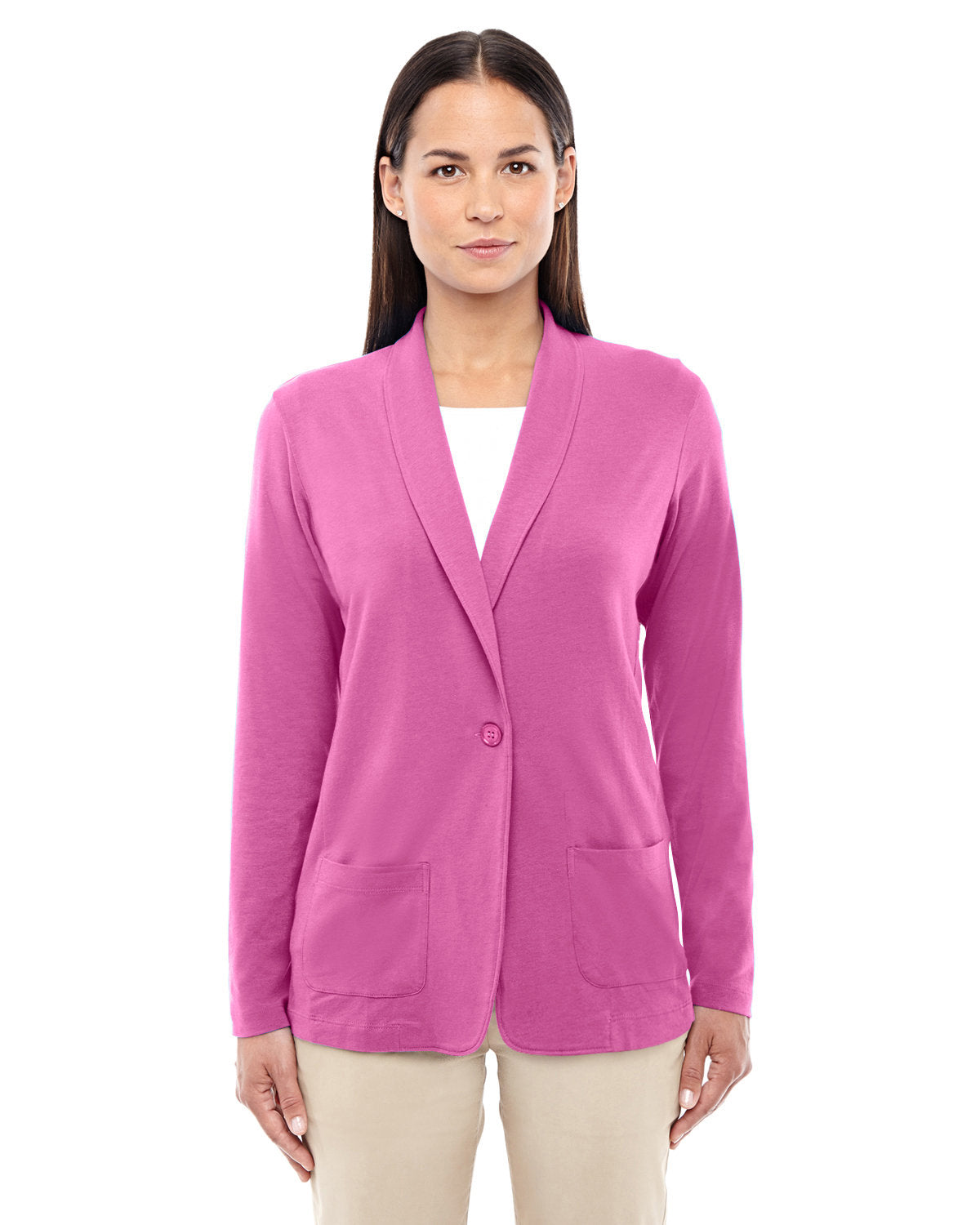 Devon & Jones Ladies' Perfect Fit™ Shawl Collar Cardigan - Front