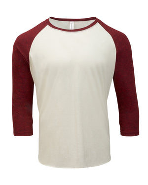 Threadfast Unisex Triblend Three-Quarter Sleeve Raglan