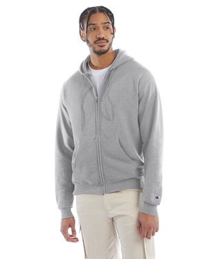 Adult Powerblend® Full-Zip Hooded Sweatshirt - Light Steel