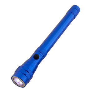 Telescopic Aluminum Flashlight With Magnet - Blue