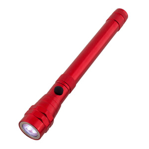 Telescopic Aluminum Flashlight With Magnet - Red