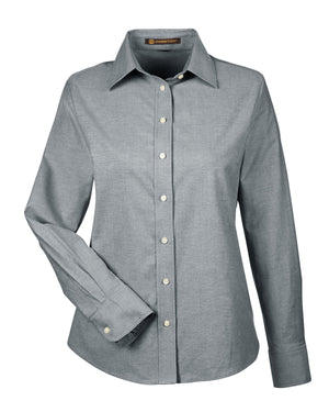 Harriton Ladies' Long-Sleeve Oxford with Stain-Release