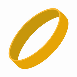 Silicone Wrist Bands - Printed - CM2050_PRINT - Yellow Gold