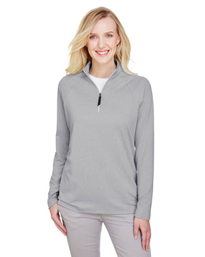 Devon & Jones CrownLux Performance® Ladies' Clubhouse Micro-Stripe Quarter-Zip