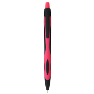 Sleek Write Two-Tone Rubberized Pen - Black With Pink