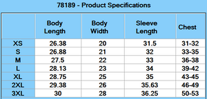 Core365 Insulated Jacket - Women AC78189 - Size Chart