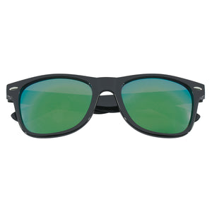 Mirrored Malibu Sunglasses - Black With Green