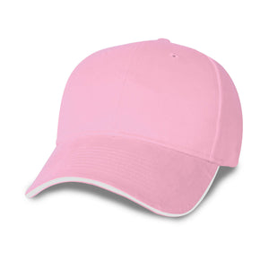 Constructed Mid Weight Brushed Cotton Twill Sandwich Cap - Pink With White