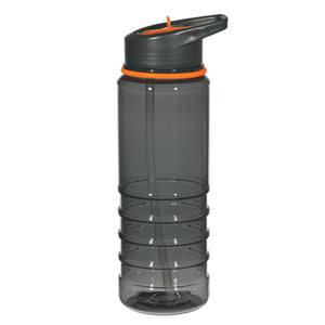 24 oz Gripper Bottle with Straw - HT_5807S - Charcoal With Orange