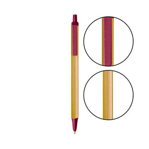 Cream BIC® Clic Stic® Pen - Cream With Burgundy