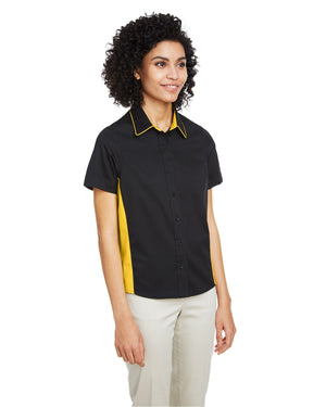 Harriton Ladies' Flash IL Colourblock Short Sleeve Shirt