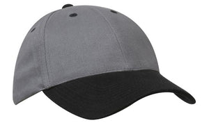 Heavyweight Sports Cap Two Tone - Grey With Black