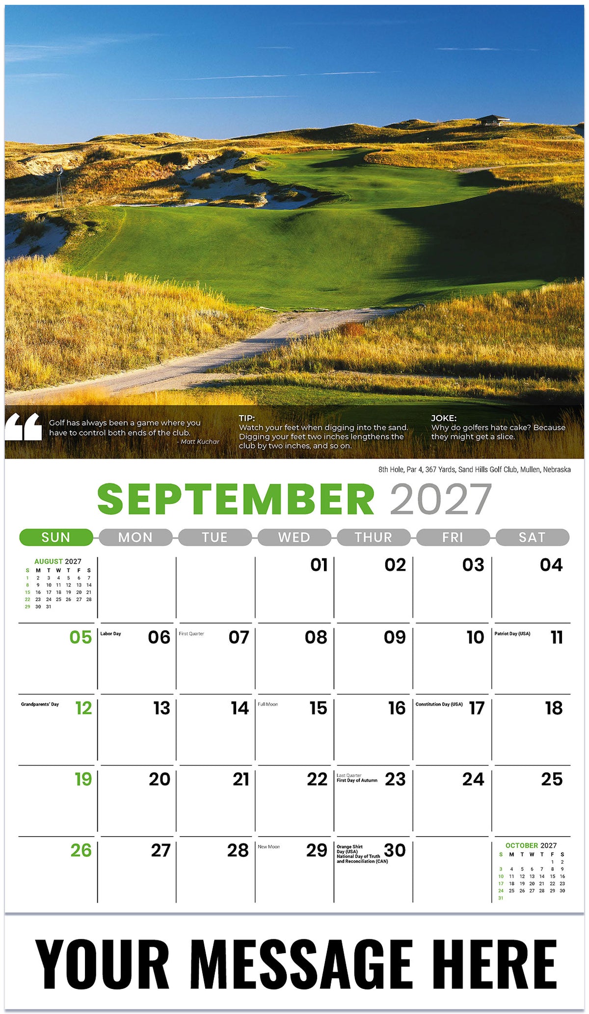 Golf Tips - 2027 Promotional Calendar
