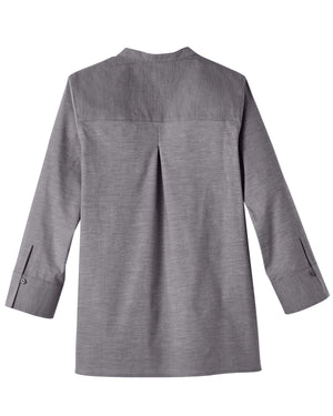 Devon & Jones Ladies' Crown Collection® Stretch Pinpoint Chambray Three-Quarter Sleeve Blouse