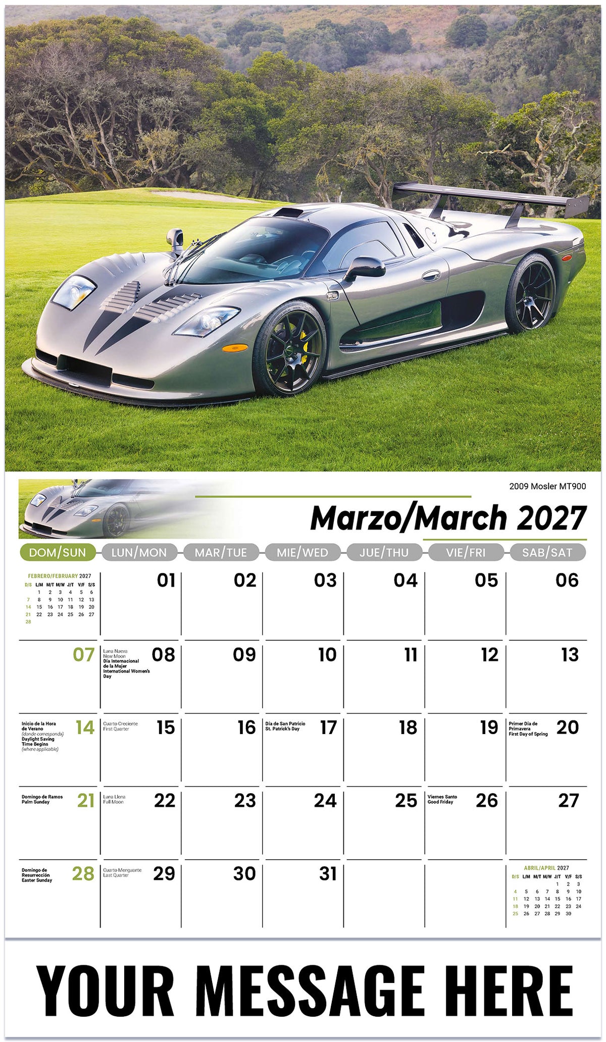 Exotic Cars (Bilingual) - 2027 Promotional Calendar