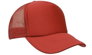 Mesh Back Baseball Cap - Custom Embroidered - Red