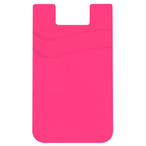 Dual Pocket Silicone Phone Wallet - Pink