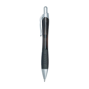 Rio Ballpoint Pen With Contoured Rubber Grip - Translucent Black