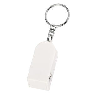 Phone Stand And Screen Cleaner Combo Key Chain - White