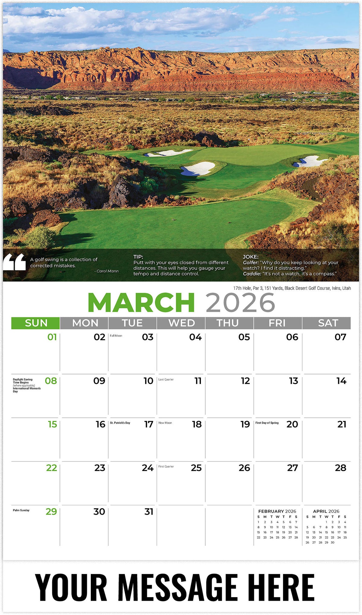 Golf Tips - 2026 Promotional Calendar