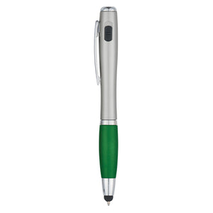 TRIO PEN WITH LED LIGHT AND STYLUS - Green