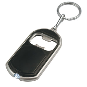 Bottle Opener Key Chain With Led Light - Black