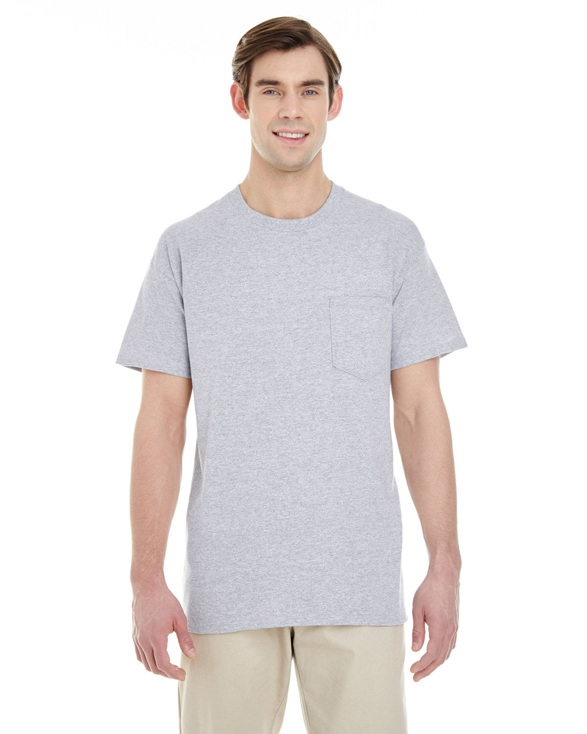 Gildan Unisex Heavy Cotton Pocket T-Shirt - Sport Grey
