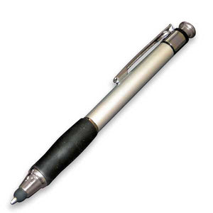 PDA Charger Soft Stylus Ball Point Pen - Silver