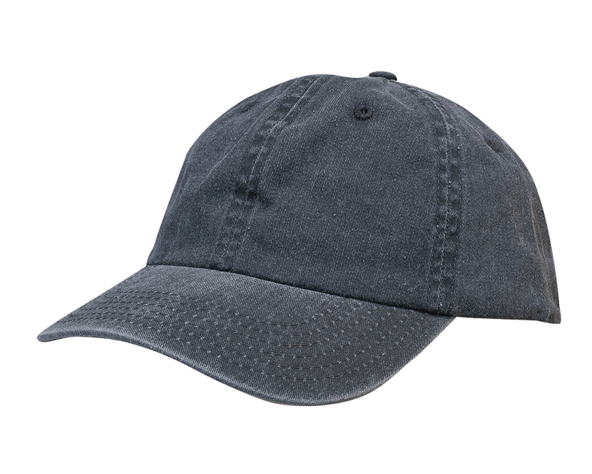 Enzyme Washed Pigment Dyed Cotton Twill Cap - Charcoal