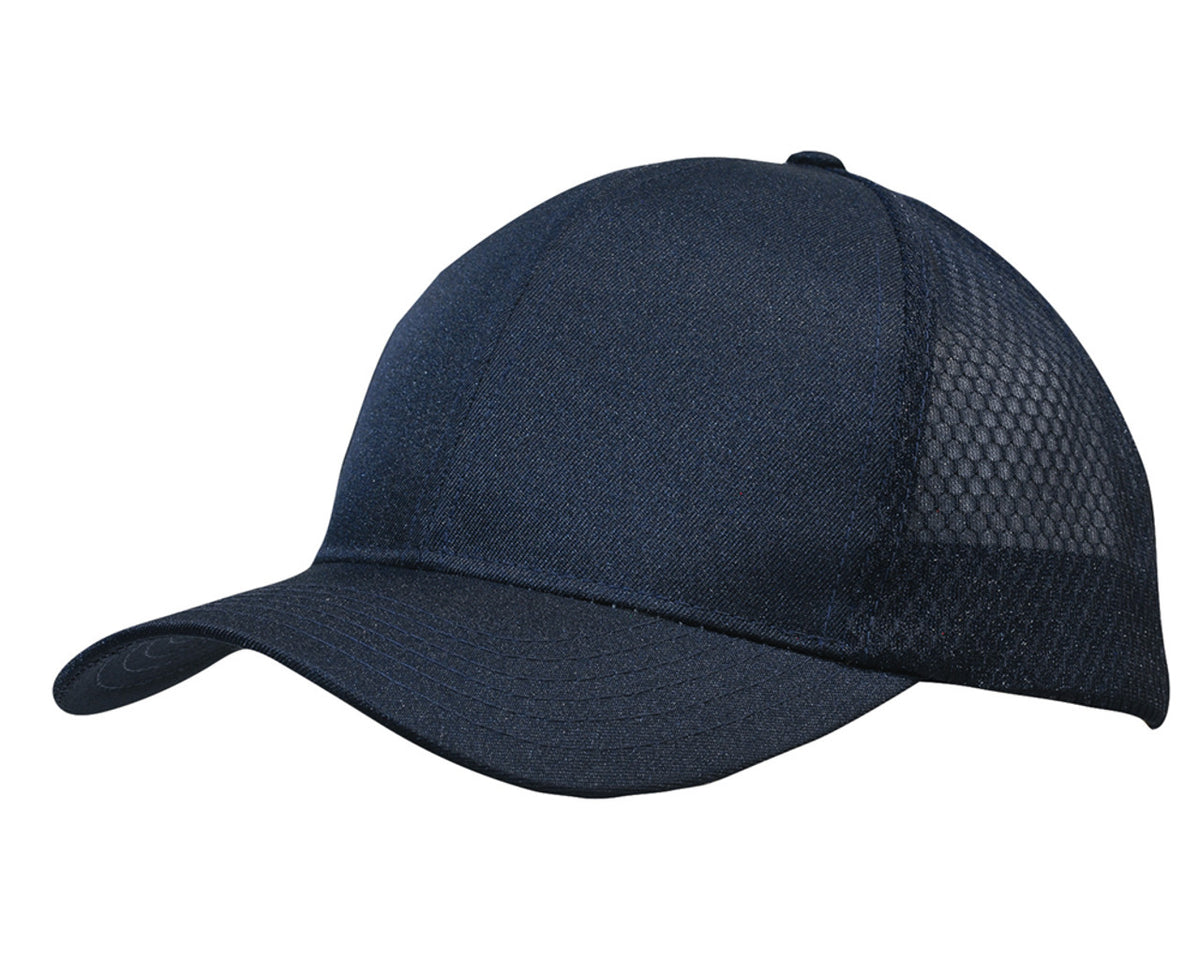 Breathable Poly Twill With Honeycomb Mesh - Navy