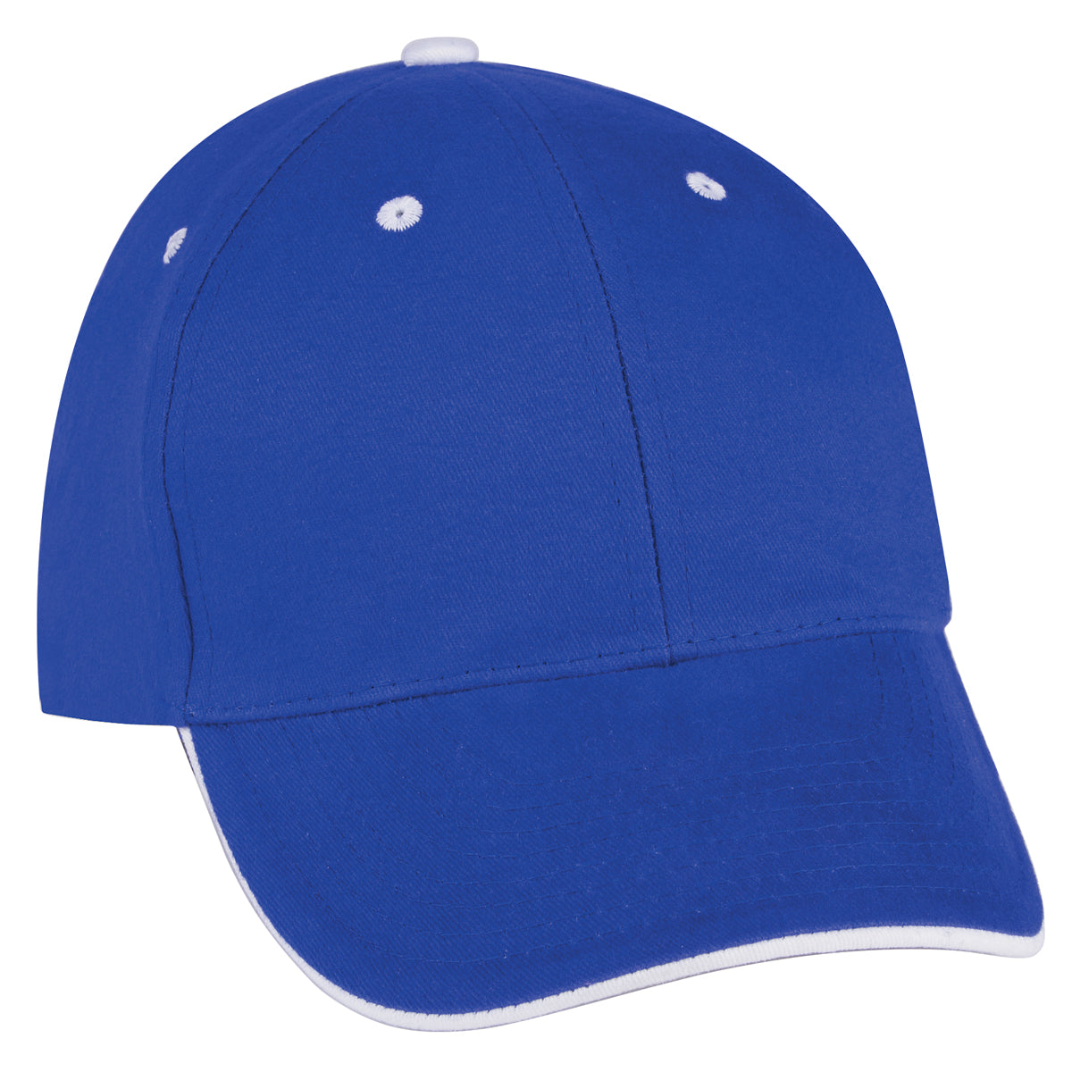 Sandwich Cap - Embroidered - Royal Blue With White